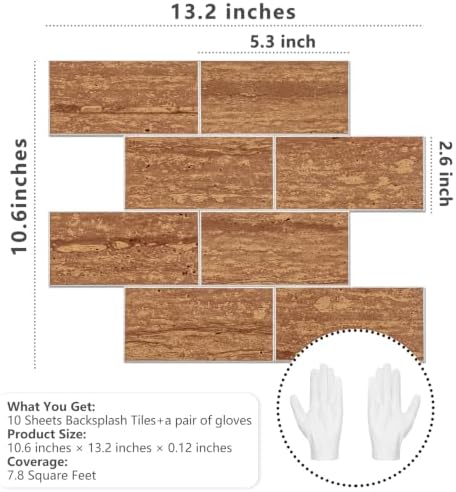 STICKGOO 10-Sheet Backsplash Peel and Stick Subway Tile - Image 5