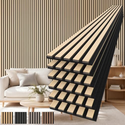TONOR Wood Panels for Wall, 6 Pack 94.5'' x 7.9''-30.96 sq.ft Acoustic Wall by TONOR