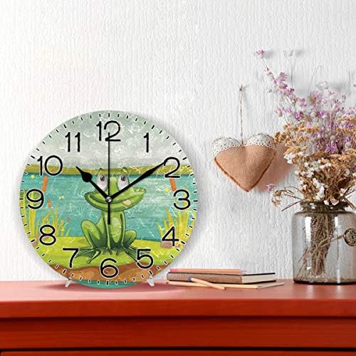 ALAZA Frog and Water Wall Clock Battery Operated Non Ticking Silent Quartz - Image 2