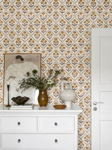 Orainege Vintage Peel and Stick Wallpaper Self Adhesive Floral Wallpaper - Image 3