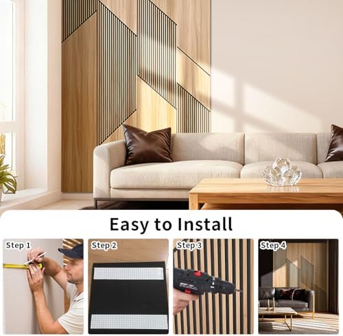 4-Pack Teak Wood Grain 3D Wall Panels - Image 6