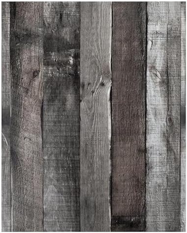 Yun-aeon Natural Wood-Dark Grey Contact Paper Peel and Stick Wallpaper by YUN-aeonPeelandStickWall