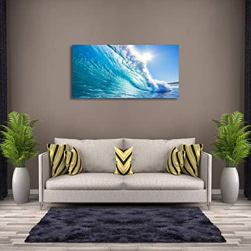 Haichuang Decor Art Framed Ocean Wave Wall Art, 48x24 Inch Large Horizontal - Image 2