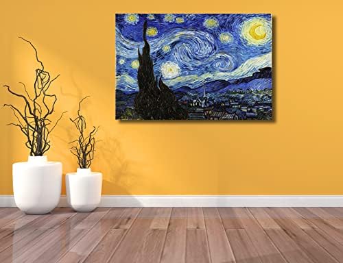 msspart Starry Night by Vincent Van Gogh Canvas Wall art, Classic Painting - Image 5