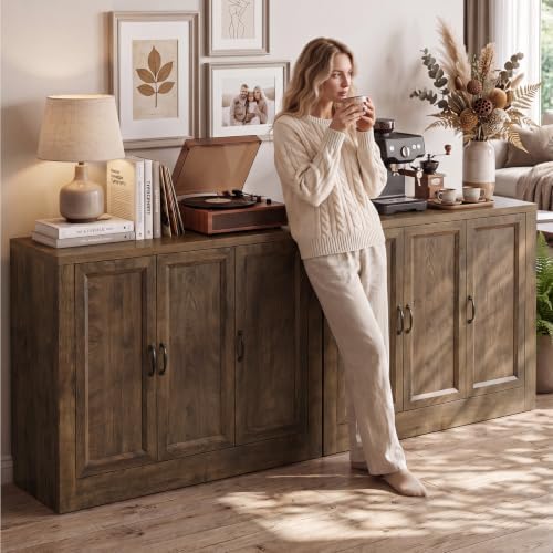 156" Modular Buffet Sideboard Cabinet Set of 4, Extra Long Storage Cabinet - Image 3