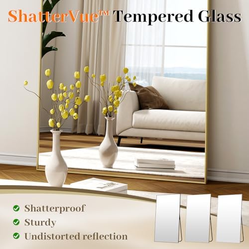 Easly Full Length Mirror with Stand 46"x76" Full Body Mirror Floor Mirror - Image 5
