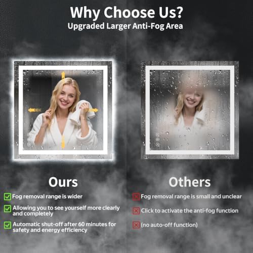 32"x32" LED Bathroom Mirror - Image 3