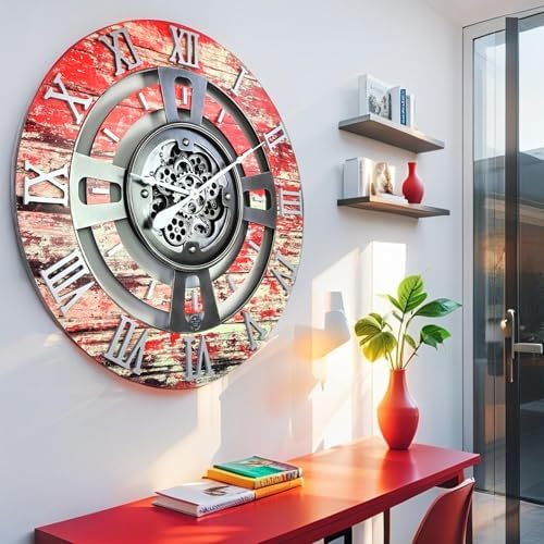 ImprovingLife The Gears Clock Real Moving Gear Wall Clock England Line) - Image 3