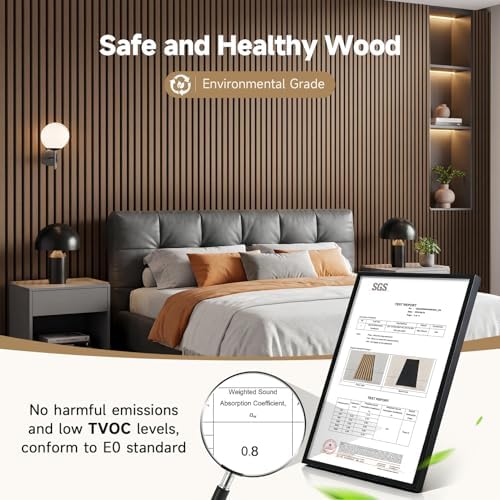 INMOZATA Soundproof Wood Slat Wall Panels, 4 Pack 94.5" x 7.9" - Image 2