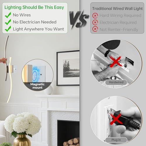 Wireless Wall Sconces Set of Two - Image 3