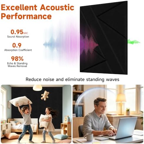 TO-TH Sound Proofing Panels Self-Adhesive Acoustic Wall Panel 24Pack - Image 3