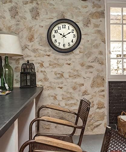 45MinST 14 Inches Retro Wall Clock, Silent Non Ticking Battery Operated Movement - Image 5