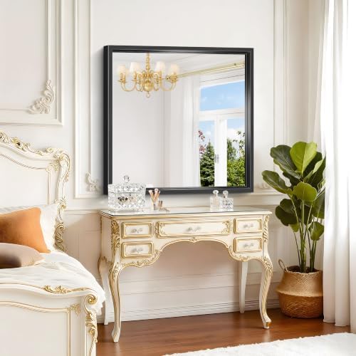 Bathroom Mirror, 36 x 36 inch Brushed Black Square Mirrors - Image 4