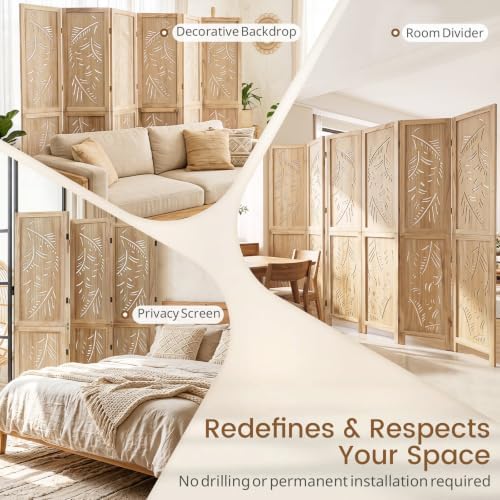 GIANTEX 6 Panel Boho Room Divider - Image 4