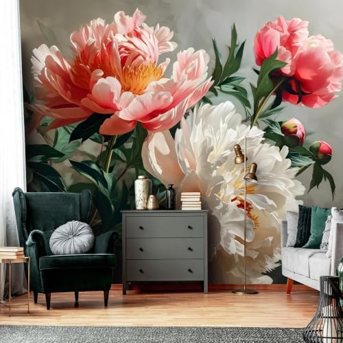 The Blooming and Full Peony self-Adhesive Mural Creates an Elegant, and Vibrant - Image 2
