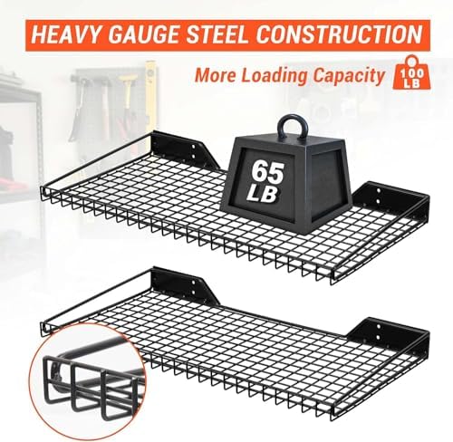 Wallmaster Garage Wall Shelves 23.6"x11.8" Wall Mount Metal Shelves 2 Pack - Image 5