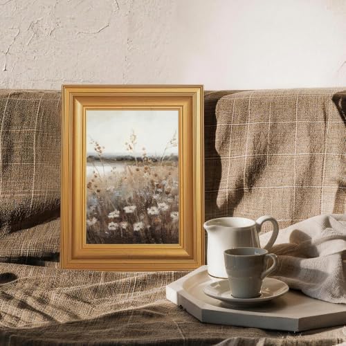 EJPFOGV Vintage Wildflower Meadow Landscape Framed Canvas Wall Art 8x10 in - Image 5