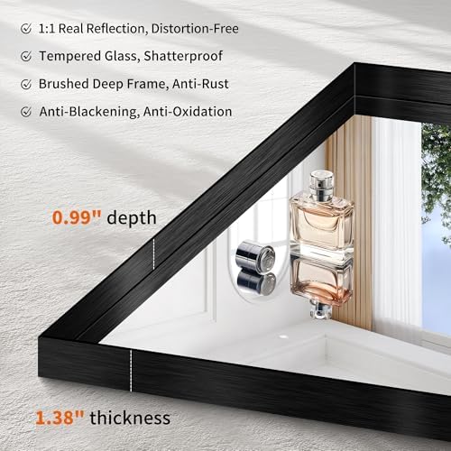 CIRCUMI Black Bathroom Mirror - Image 3