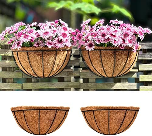 LaLaGreen Outdoor Wall Planter Black Coco Fence Baskets by L%C3%A1L%C3%A1Green