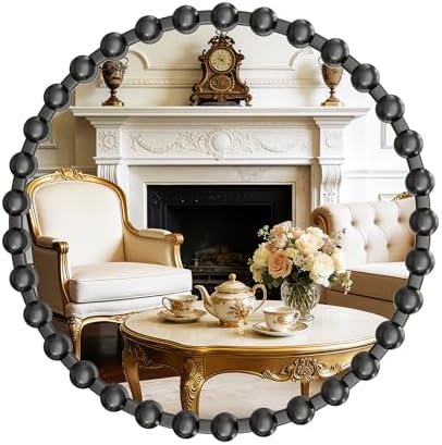 28 Inch Black Round Mirror, Circle Wall Mirror Vanity - Image 4