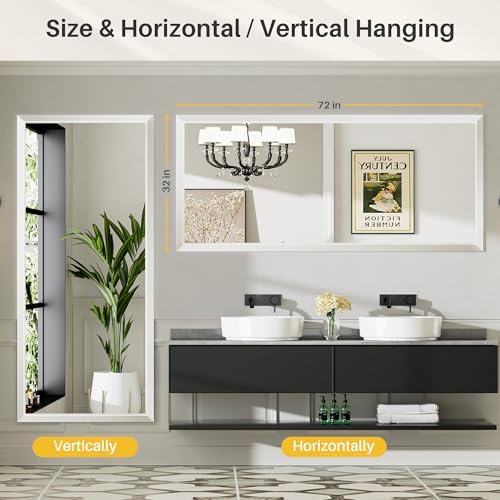 Briivue Bathroom Wall Mirror, 72x32 Inch - Image 5