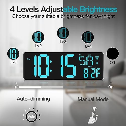 XREXS 17.2 Inch Large Digital Wall Clock - Image 6