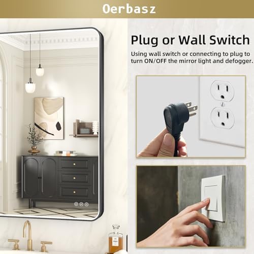 LED Mirror for Bathroom 40X28 Inch Black Framed - Image 6