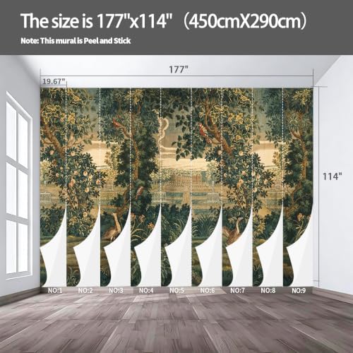 Lush Green Plants, Rare and Exotic Animals, and self-Adhesive murals of the - Image 3
