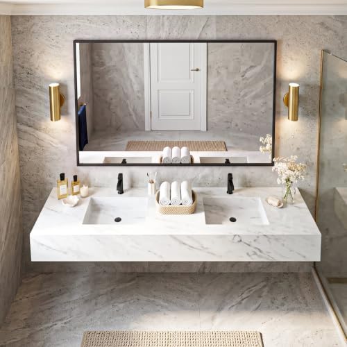 Bathroom Mirror for Wall, 48x30 Inch HD Tempered Glass Vanity Mirror - Image 3