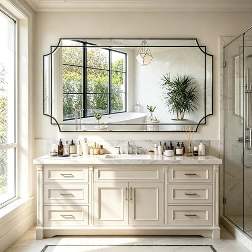 59"x30" Large Rectangle Beveled Mirror - Image 6