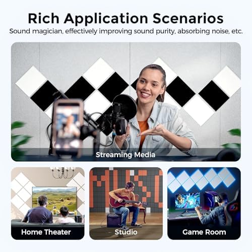 12 Pack Self-Adhesive Acoustic Panels, 2nd Generation Sound Absorbing Panel - Image 6
