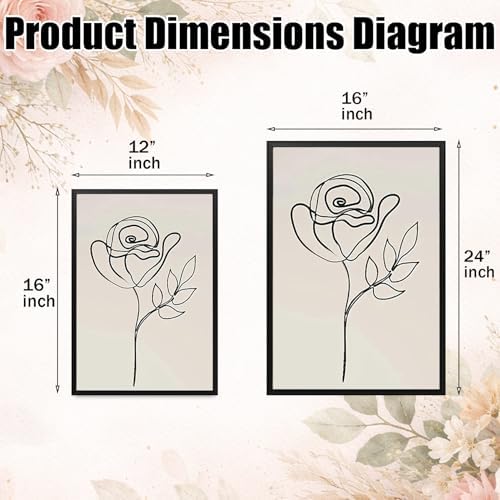 Abstract Botanical Framed Wall Art, 3 Piece Boho Line Art Set - Image 4