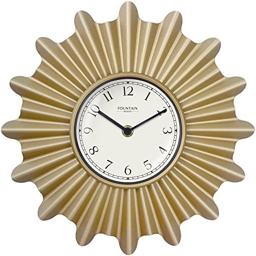 12" Mid Century Modern Starburst Wall Clock by FountainDesigns