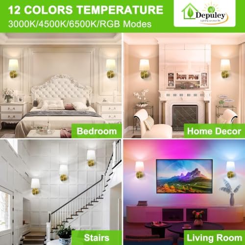 Depuley Battery Operated Wall Sconce: Set of 2 Wireless Wall Lights - Image 3