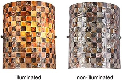 ARTZONE Tiffany Style Wall Sconces, Natural Shell Lampshade Mosaic Wall Light - Image 6