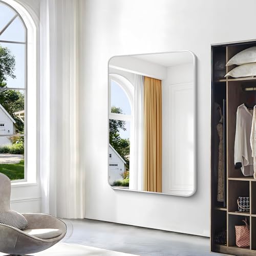 BONEWEI Silver Bathroom Mirror, 55x36 inch Wall Mirror - Image 4