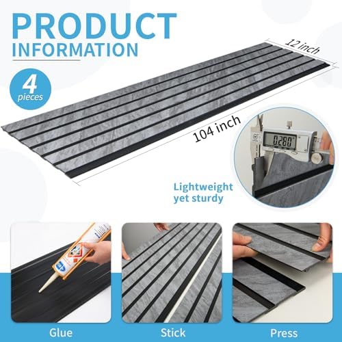 Art3d Six-Grid Design Slim Slat Wall Panel, 104 x 12 Inch - Image 6