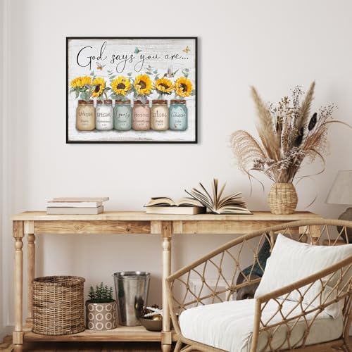 God Says You Are Wall Art: Christian Wall Art Framed Inspirational Quotes Bible - Image 2
