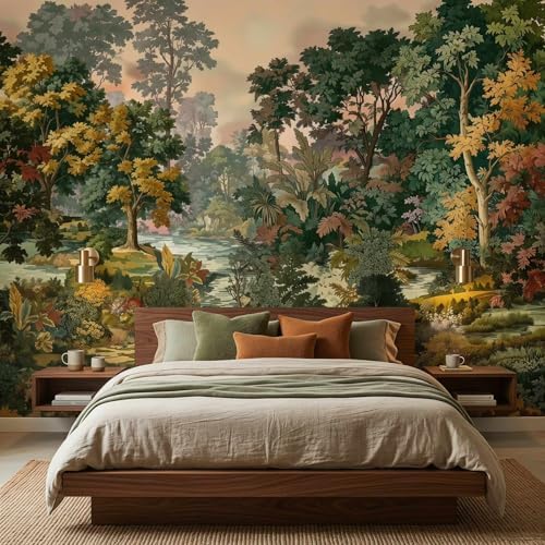Toolhom -Forest Wallpaper Peel and Stick Tropical Jungle Lanscape by Toolhom