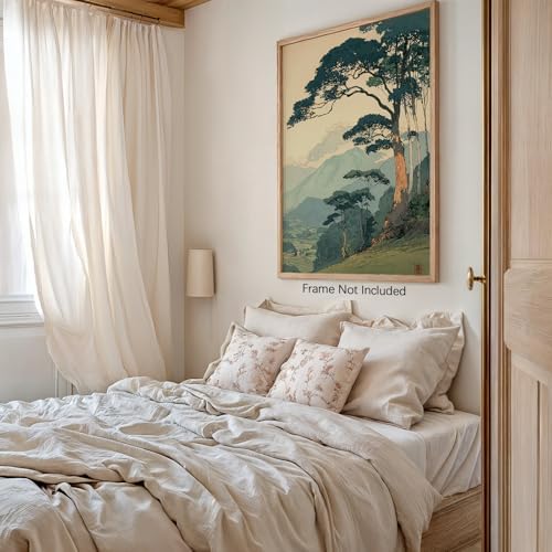 Vintage Japanese Forest Canvas Wall Art Tranquil Mountain Landscape Posters - Image 4