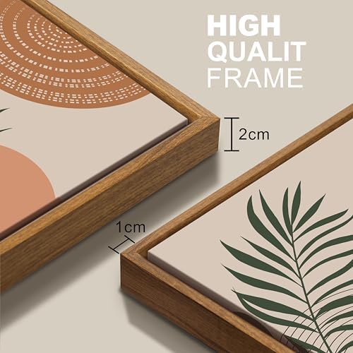 3 Pcs Terracotta Botanical Framed Canvas Wall Art Prints Abstract 12"x16" - Image 6