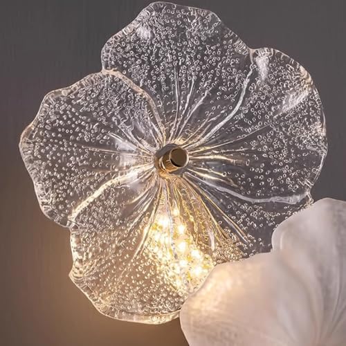 Fandian 22.4" Flower Shape Glass Wall Lamp, Modern Vintage Rustic Lighting - Image 7