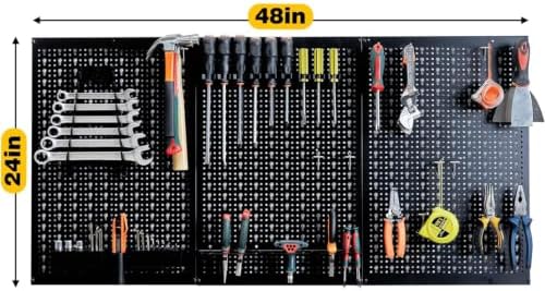 Ultrawall Peg Board Wall Organizer 4 ft. Metal Garage Wall Pegboard - Image 2