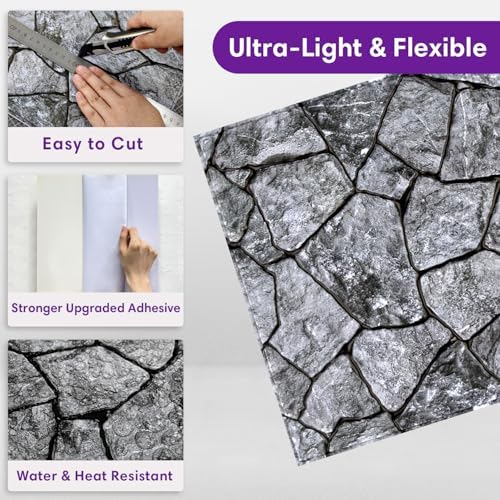 3D Faux Stone Wall Panels Peel and Stick, Designed - Image 5