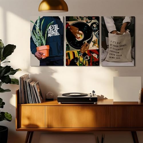 Patto Black Men Canvas Wall Art Set of 3 Fashion African American Black Man - Image 4