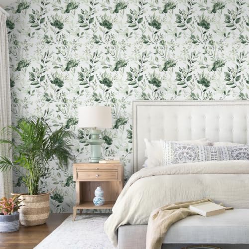 Yasinet Green Wallpaper Olive Leaf Peel and Stick Wallpaper 17.3 ''×78.7 '' - Image 2