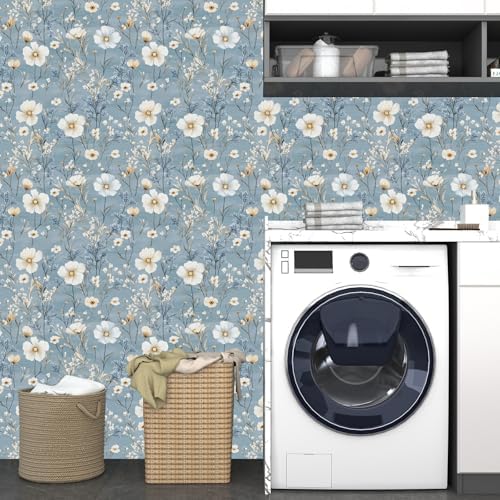 Laatse Vintage Floral Wallpaper Peel and Stick 17.5" x 393" - Image 7