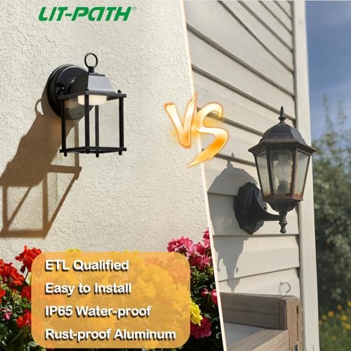 LIT-PaTH Outdoor Wall Light Fixture, LED 3000K, 1 Pack - Image 5