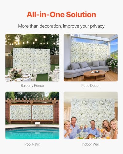 VEVOR 3D Flower Wall Panel, Artificial Floral Wall Background Mesh Backing Mat - Image 5
