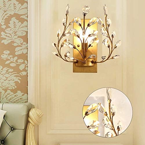 Decorative Crystal Wall Light in Gold Finish, 110-220V Flower Branch Wall Light - Image 5